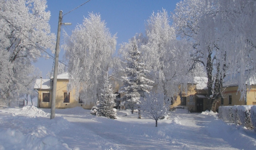 Obec v zime 