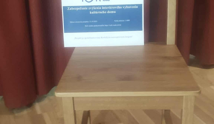 1. fotografia fotogalérie Aktuality / Zabezpečenie zvýšenia interiérového vybavenia kultúrneho domu - foto