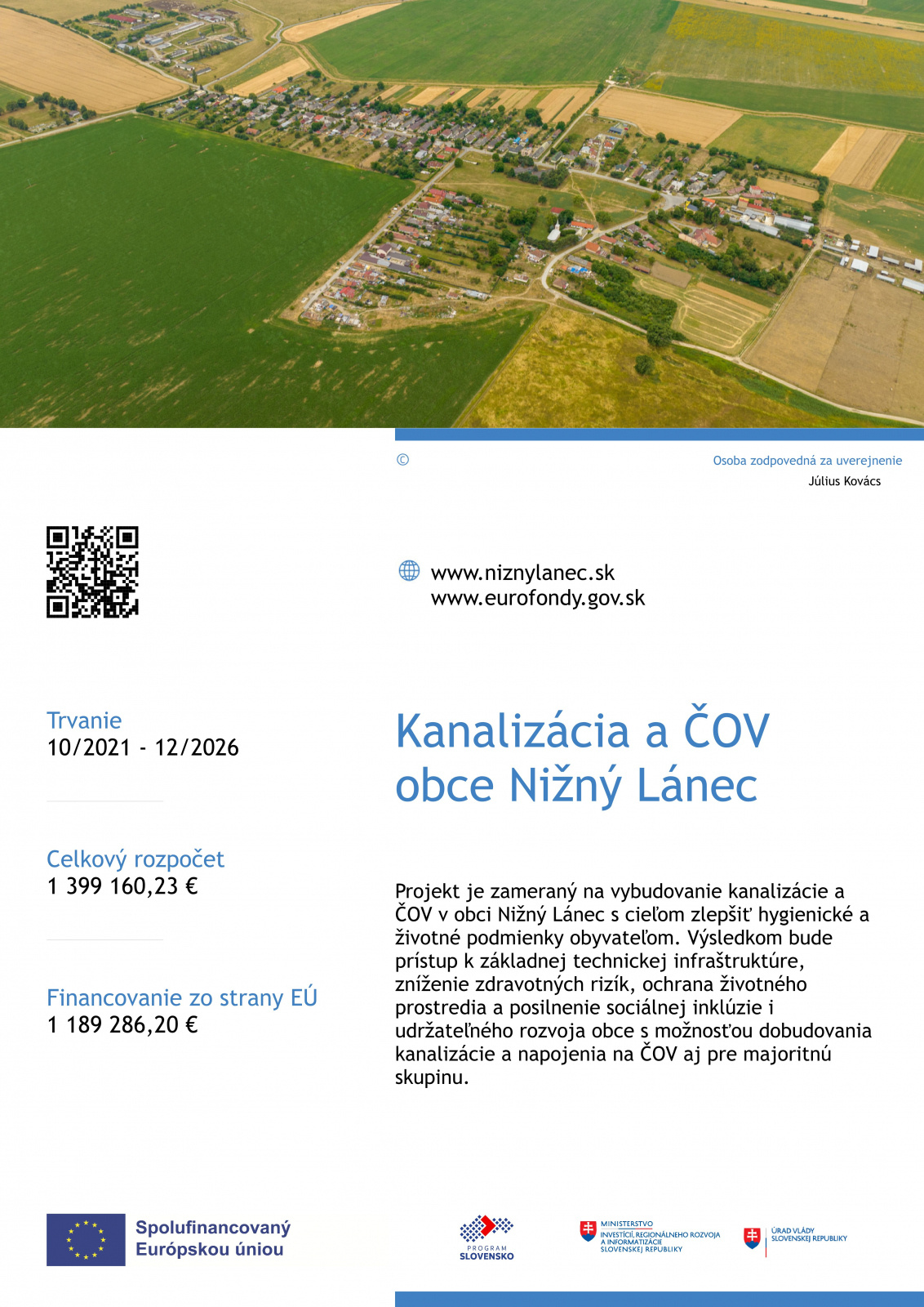 Fotka - Kanalizácia a ČOV obce Nižný Lánec
